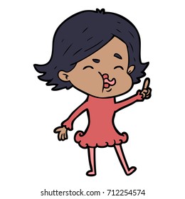 cartoon girl pulling face