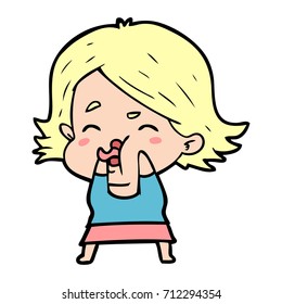 cartoon girl pulling face