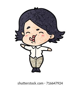 cartoon girl pulling face