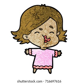cartoon girl pulling face