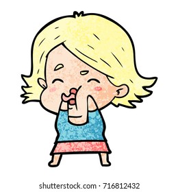 cartoon girl pulling face
