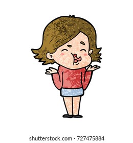 cartoon girl pulling face
