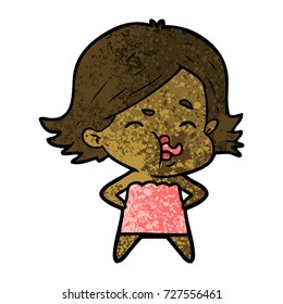 cartoon girl pulling face