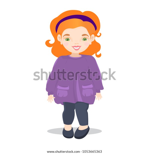 Cartoon Girl Red Hair Stock Vector (royalty Free) 1053665363 