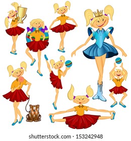 cartoon girl set