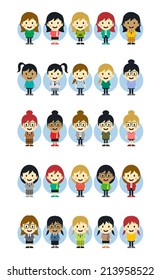 cartoon girl set