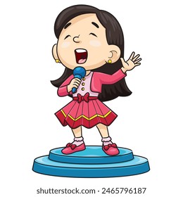 cartoon girl singing on stage