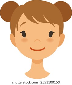 Uma garota de desenho animado com um sorriso no rosto