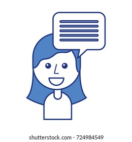 cartoon girl and speech bubble message