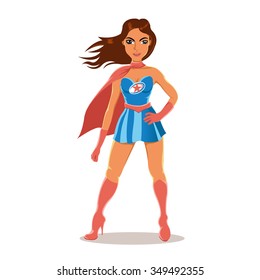 Cartoon Girl Superhero Costume Stock Vector (Royalty Free) 349492355 ...