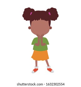 cartoon girl surprised icon over white background, vector illustration