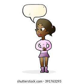 niña de dibujos animados hablando con burbuja de discursos