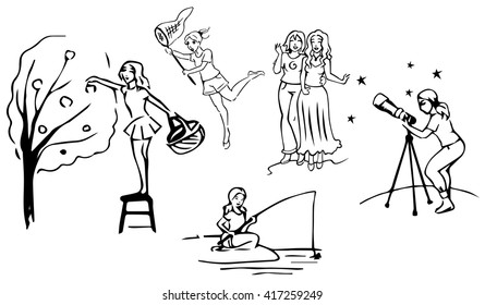Cartoon girl in various situations (Part 11)