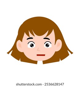 cartoon girls different expression illustration