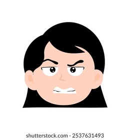 cartoon girls different expression illustration