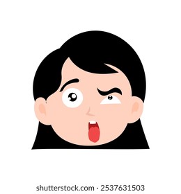 cartoon girls different expression illustration
