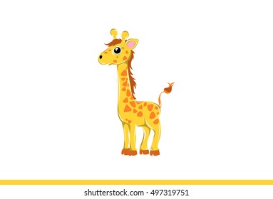 Cartoon Girrafe Vector Illustration