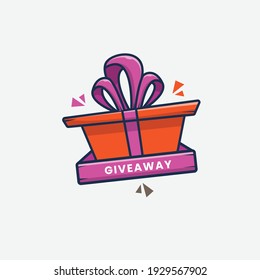 diseño de ilustración vectorial de icono de regalo de dibujos animados. estilo de dibujos animados planos