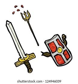 cartoon gladiator weapons