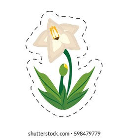 cartoon gladiolus flower image vector illustration eps 10