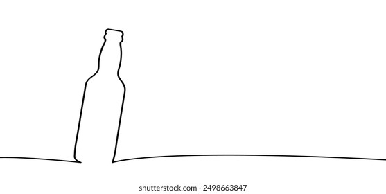 Cartoon glass beer bottle line pattern. Beer or or lemonade bottles icon. Beer bottles silhouettes. Alcohol drinks. Alcoholic tools, for  party and drunk  sign. 