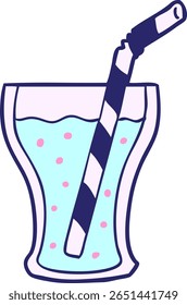 vidro de desenho animado de cola em cor neon brilhante