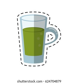 cartoon glass cup juicy refreshment