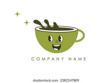 cartoon glass or cup Vector illustration of a  character with a unique style, perfect for stickers, icons,