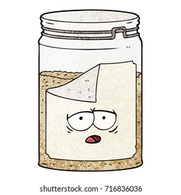 tarro de vidrio de dibujos animados