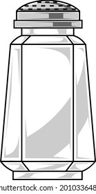 Agitador de sales de vidrio de dibujos animados. Ilustración dibujada a mano vectorial aislada en fondo transparente