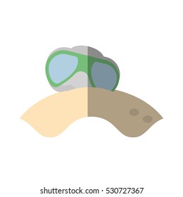 cartoon glasses sun lenses beach shadow vector illustration eps 10