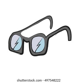 cartoon glasses, vector illustration icon
