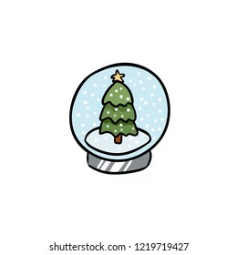 Cartoon globe ball doodle. Vector icon
