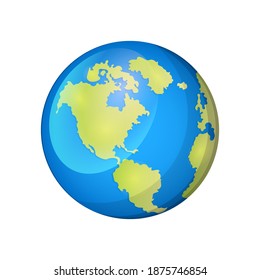 Cartoon globe model isolated on a white background. Model of the Earth for graphics, clipart etc.