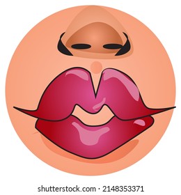 Ilustración vectorial de los labios brillante de caricatura