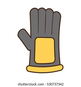 cartoon glove protection industrial worker design vector illustration eps 10
