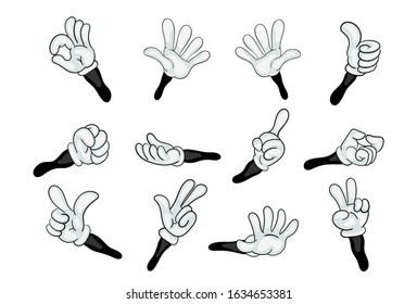 cartoon gloved hands with the shape of a finger character. for icons or others. Vector isolated illustration symbols set