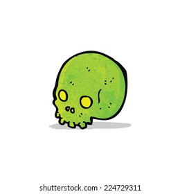 cartoon glowing green skull