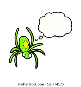 cartoon glowing green spider