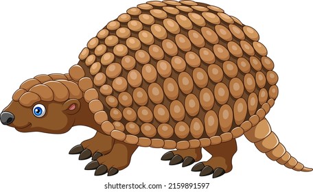 Cartoon-Glyptodont auf weißem Hintergrund