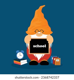 Cartoon gnome reading a book vector clipart - Shutterstock ID 2368742337
