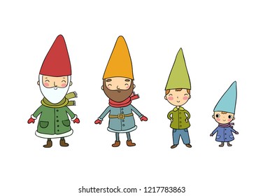 Gnome Characters Cute Gnomes Beard Funny Stock Vector (royalty Free 