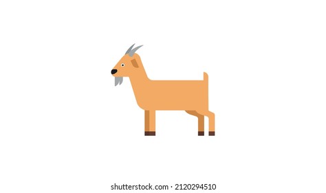 Cartoon Goat Flat Vector Emoji