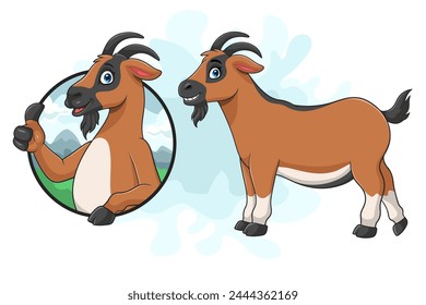 Cartoon goat giving thumb up