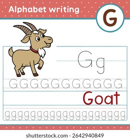 Cartoon Goat Illustration for Alphabet Learning with Letter G