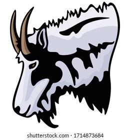 Cartoon Goat sheep Head Animal Template Icon