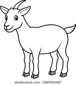 Cartoon goat silhouette vector illustration
