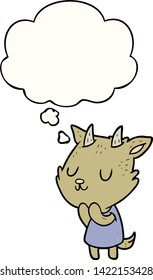 cartoon goat with thought bubble