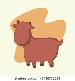 cartoon goat vector illustration design with flat background