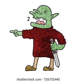 cartoon goblin with knife